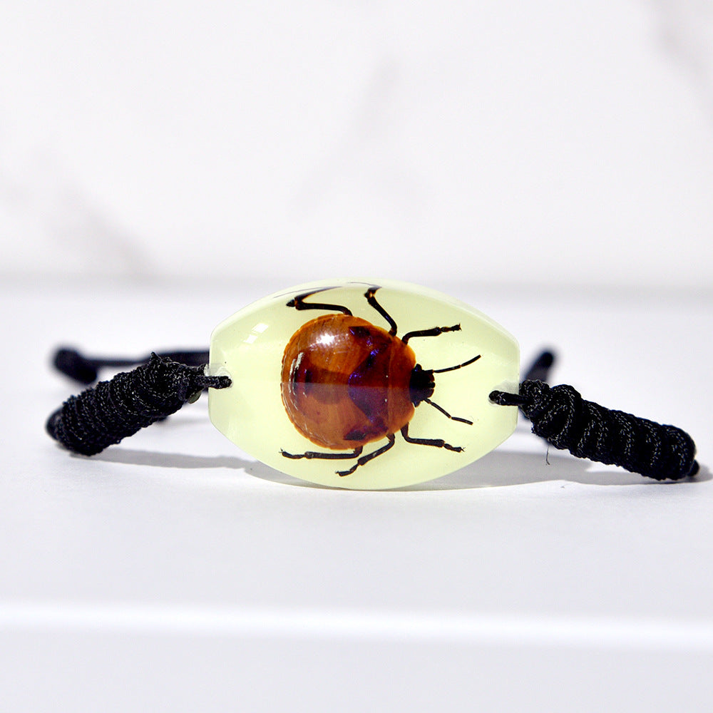 Wholesale High Transparent Resin Insect Amber Woven Bracelet